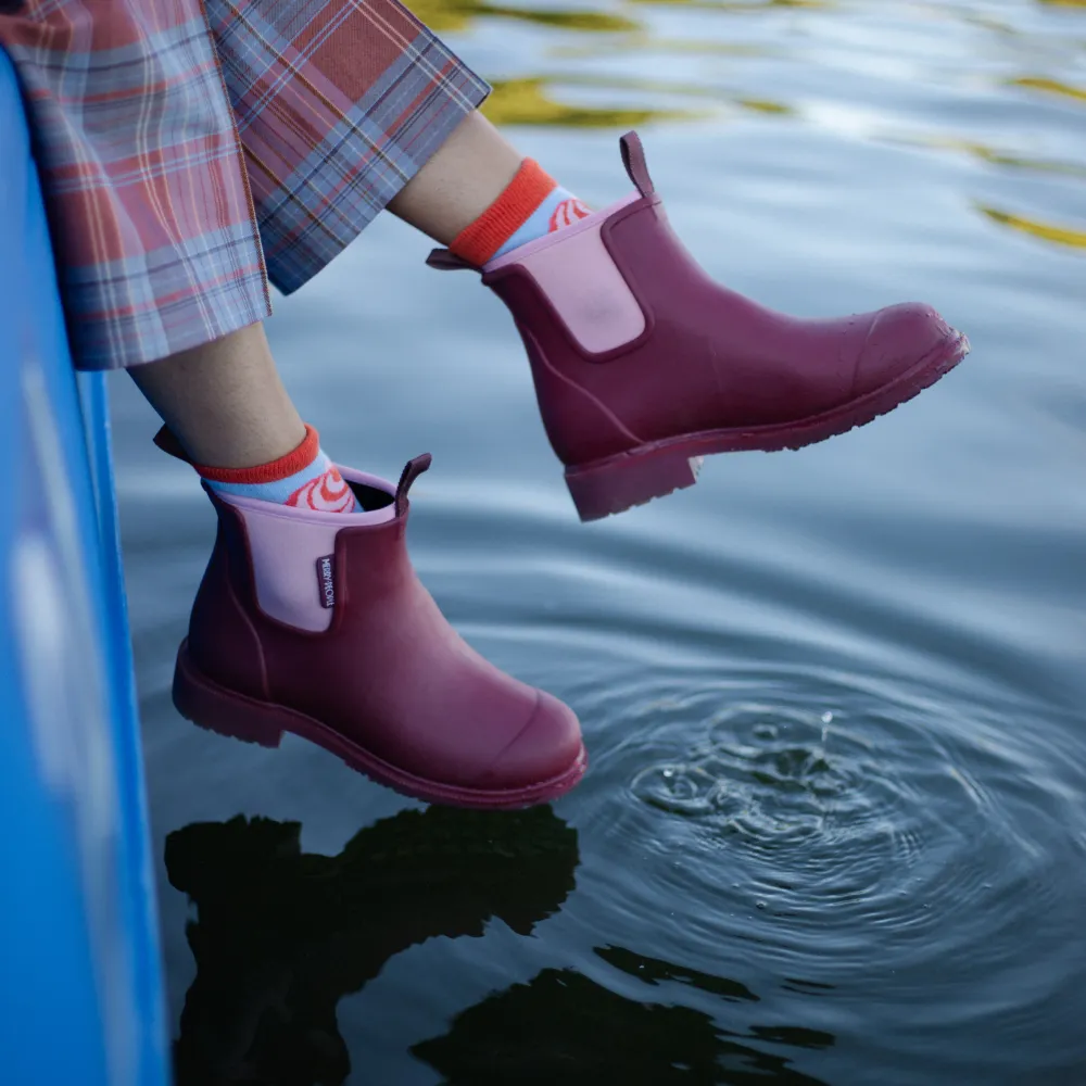 Bobbi Red Wellington Boot // Beetroot & Light Pink [Retired] - Image 12