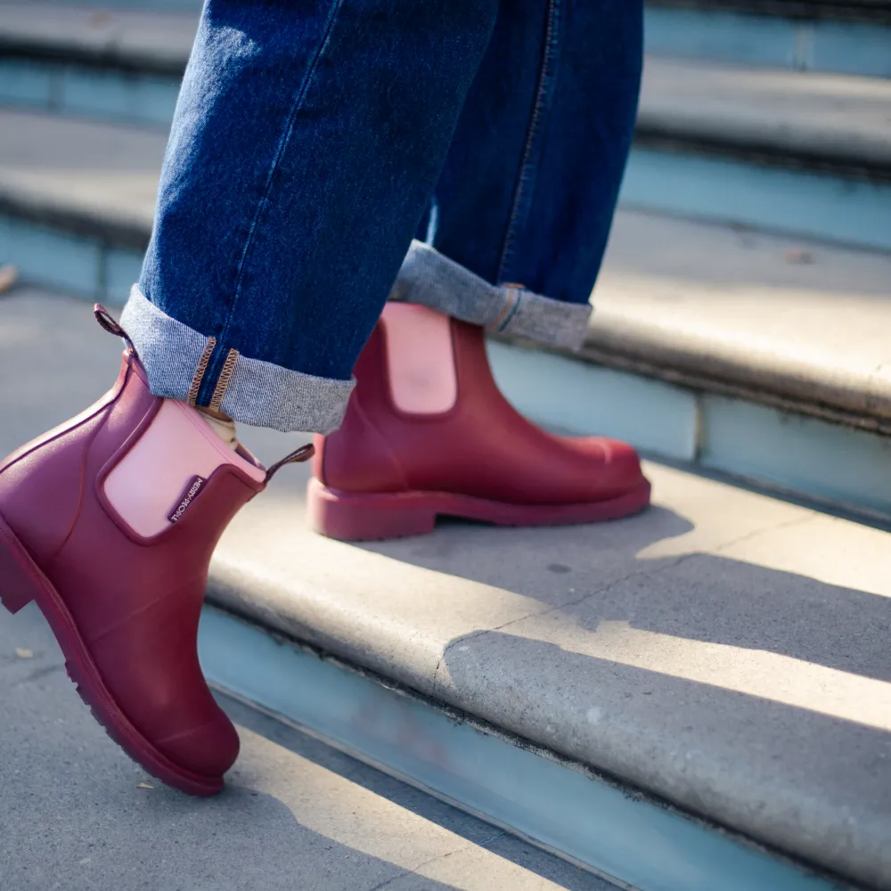 Bobbi Red Wellington Boot // Beetroot & Light Pink [Retired] - Image 15