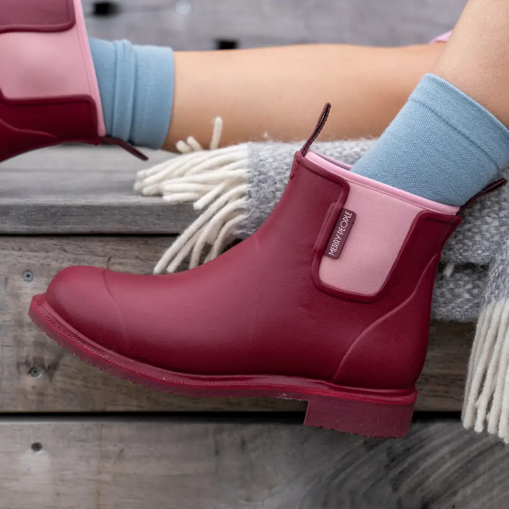 Bobbi Red Wellington Boot // Beetroot & Light Pink [Retired] - Image 17