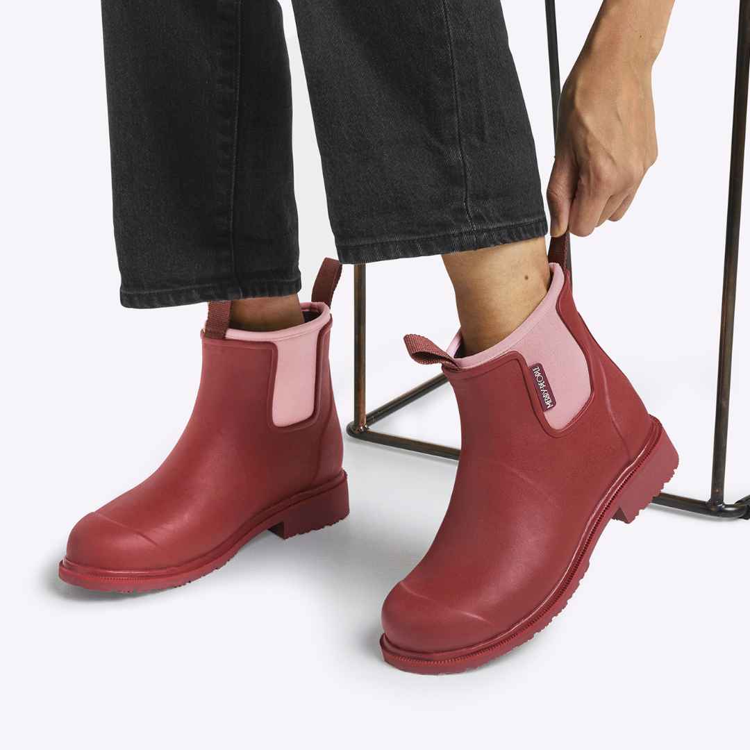 Bobbi Red Wellington Boot // Beetroot & Light Pink [Retired] - Image 6