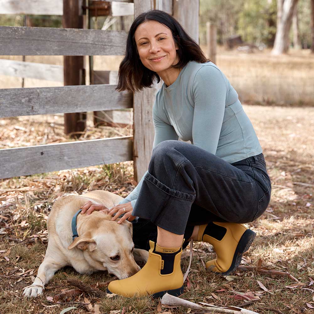 Bobbi Wellington Boot // Mustard Yellow & Black - Image 7