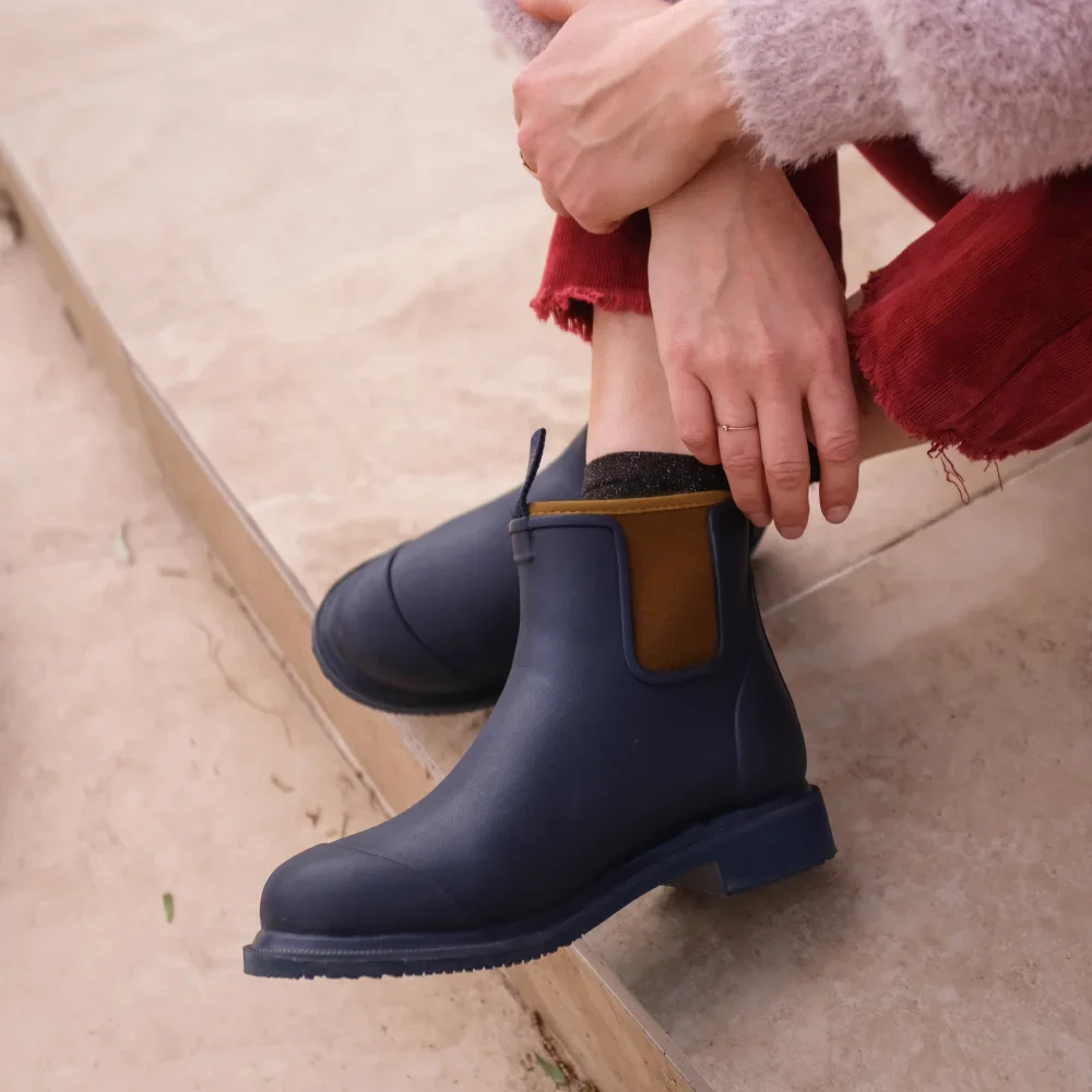Bobbi Wellington Boot // Oxford Blue & Tan [Retired] - Image 8